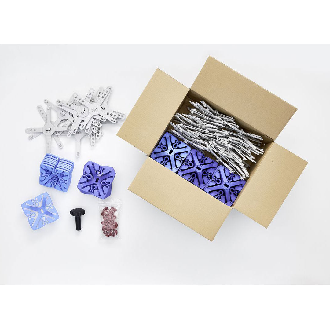 image of open froli star box showing elements, bases, tool, tension clips